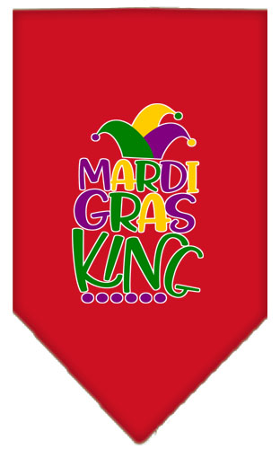 Mardi Gras King Screen Print Mardi Gras Bandana Red Large